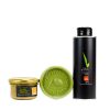 Coffret cadeau contenant un savon, une tapenade et une bouteille d'huile d'olive