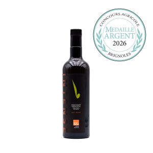 Bouteille d'huile d'olive Aglandau 75cl avec la médaille d'argent 2026